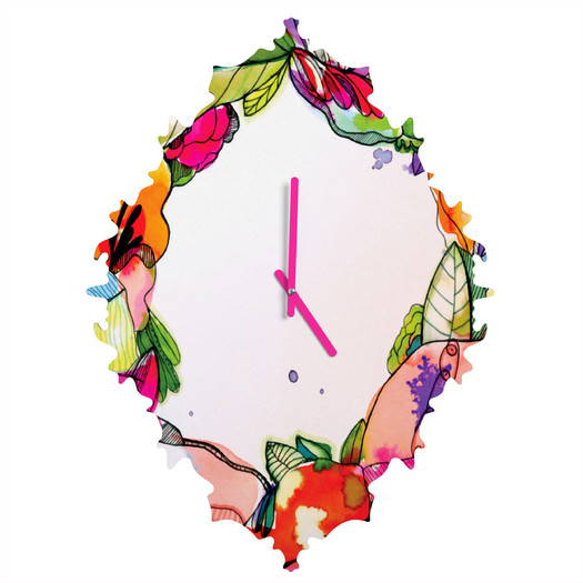 CayenaBlanca Floral Frame Wall Clock