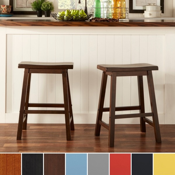 Salvador Saddle Back 24-inch Counter Height Stool (Set of 2)
