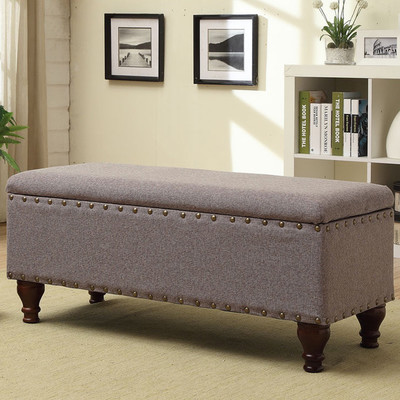 Lavender Upholstered Entryway Ottoman-cum-bench