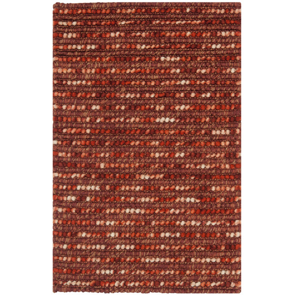 Rust-colored brick patterned East Indian hemp rug