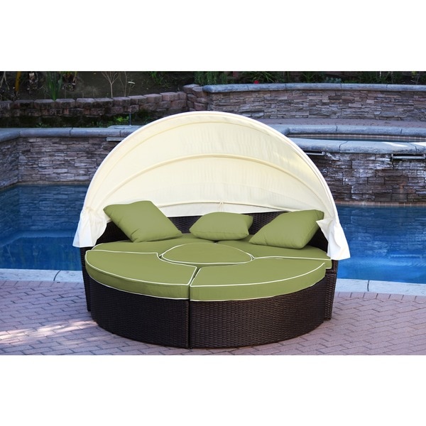Jeco Resin Wicker All-weather 4-piece Sectional Daybed With Cushions