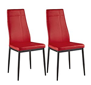 Kings Brand Furniture Dining Room Kitchen Side Chairs (Set of 2, Red)