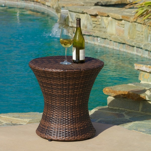 Adriana PE Wicker Outdoor Side Table by Christopher Knight Home