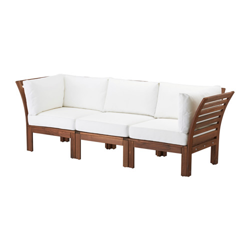 Ã„PPLARÃ– / KUNGSÃ– Outdoor Sofa with White Upholstery 