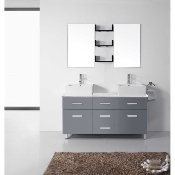 Virtu USA Maybell 56-inch Double Bathroom Vanity Set