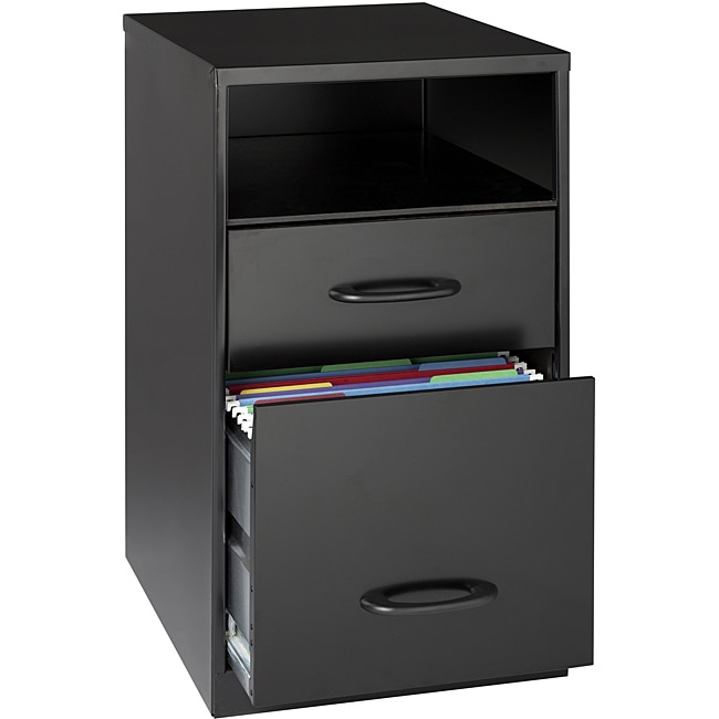 Office Designs Black Steel 2-drawer File Cabinet with Shelf