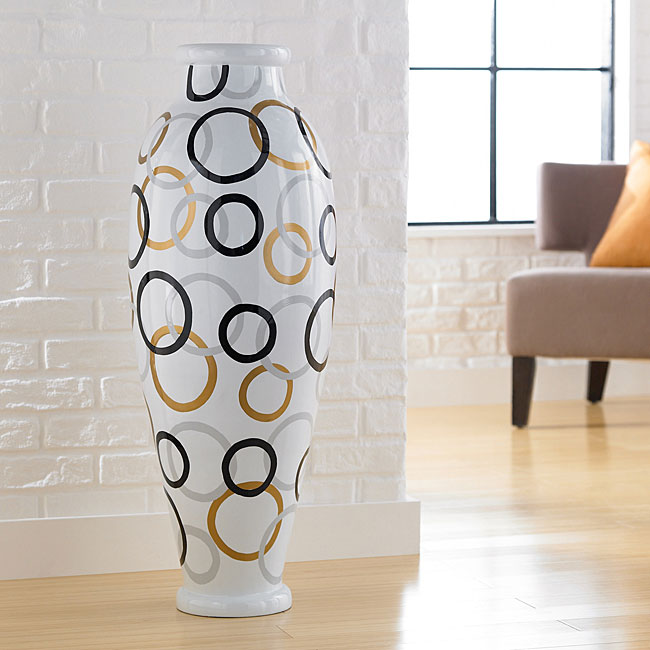 Modern Circles Decorative Urn Vase