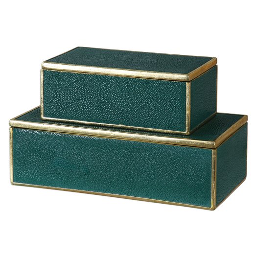 2 Piece Decorative Emerald Box Set