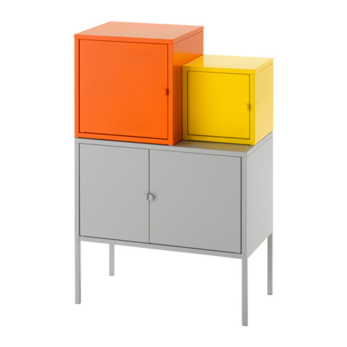 Multi-colored modular shelf storage combination