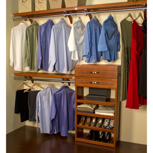 John Louis 16-inch Deep Carmel Finish Woodcrest Closet System