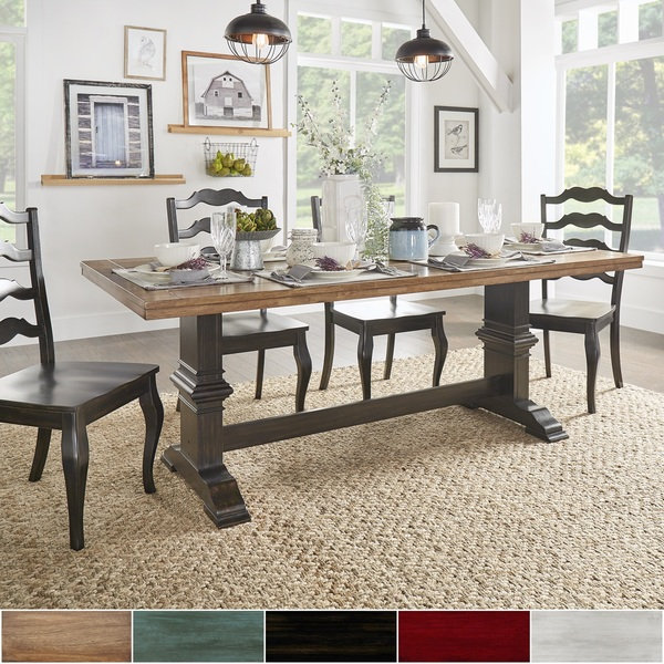 Eleanor Two-tone Rectangular Solid Wood Top Dining Table