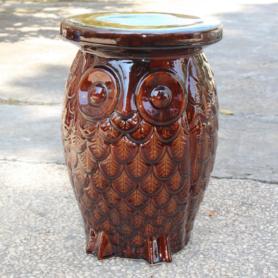 Makhzane Owl Ceramic Garden Stool