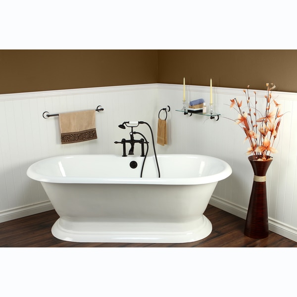 Double-ended Cast Iron 72-inch Pedestal Bathtub with 7-inch Drillings