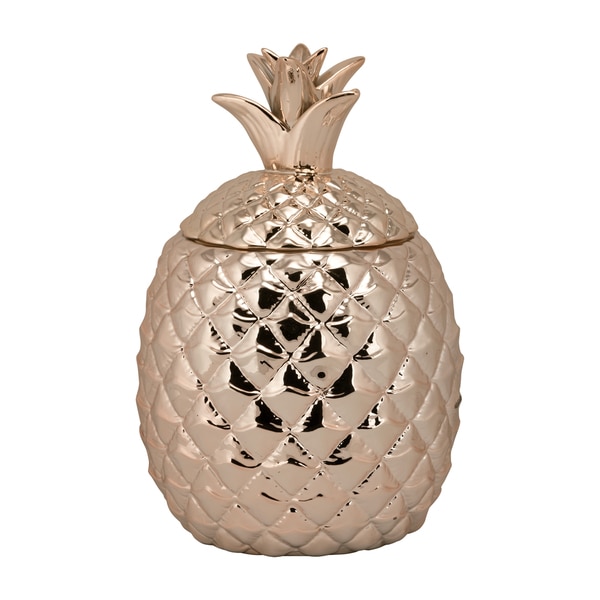 Rose-gold Ceramic Pineapple Canister