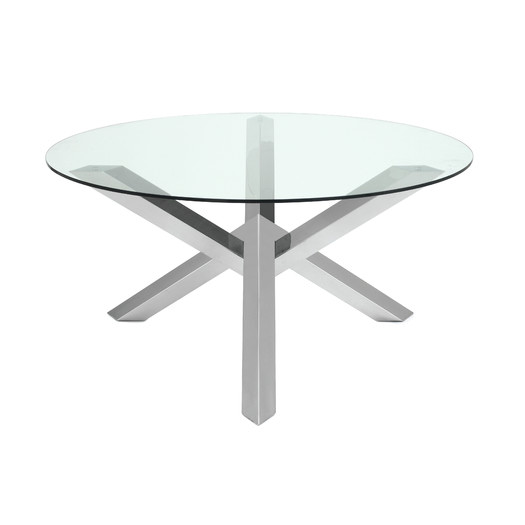 Glass and Steel Costa Luxury Dining Table