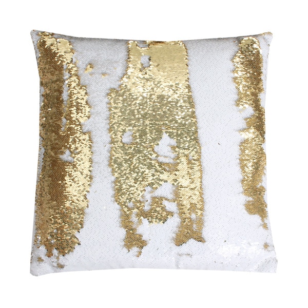Melody Mermaid Reversible Sequin 20-inch Feather-filled Pillow