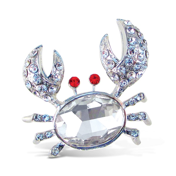 Puzzled Crystal Metal Crab Refrigerator Magnet