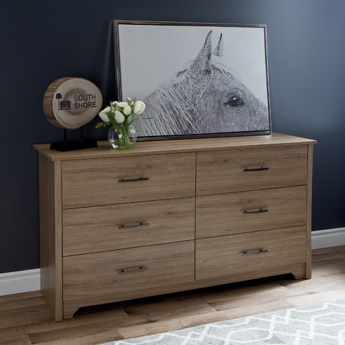 Fusion 6 Drawer Dresser in Brown by South Shore