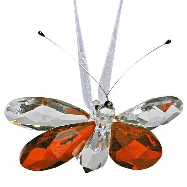  Crystal Hanging Butterfly with Amber Wings
