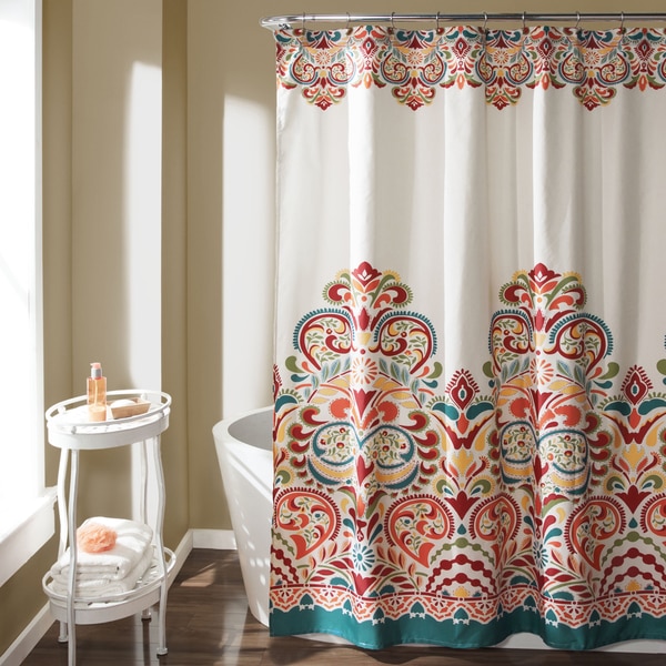 Lush Decor Clara Multicolor Polyester Shower Curtain