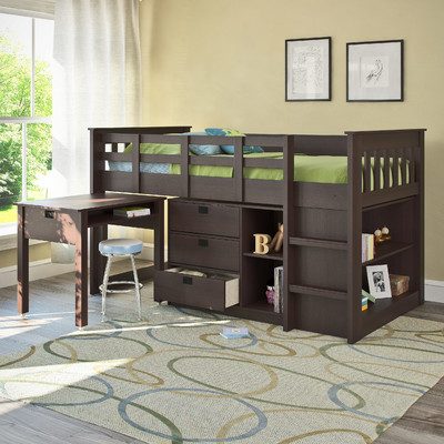 Madison Twin Low Loft Bed with Storage