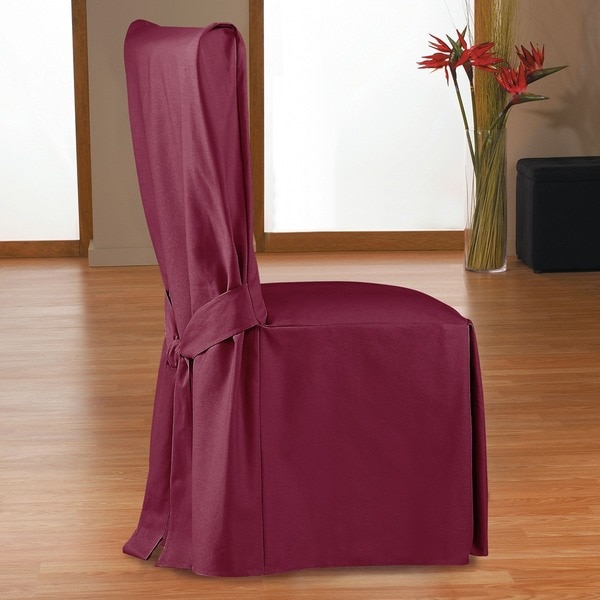 Duck Long Relaxed Fit Dining Chair Slipcover with Ties