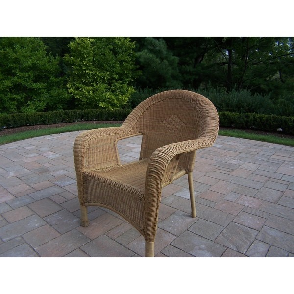 Calabasas Pair of Resin Wicker Arm Chairs (2 Pack)