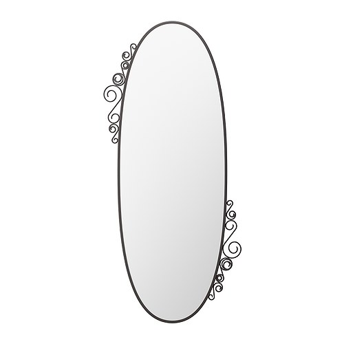 Oval wall mirror with Grecian tendril embellishment