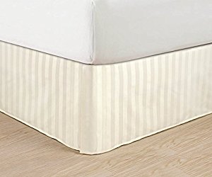 Wrinkle Free - Egyptian Quality STRIPE Bed Skirt - Pleated Tailored 14