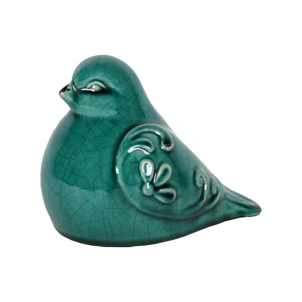  Turquoise Ceramic Bird Figurine