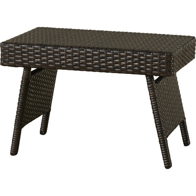 Foldable wicker side table - standing and lap table mode