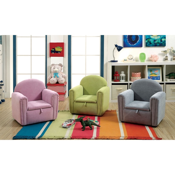 Collie Modern Flannelette Kids Storage Club Chair