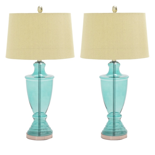 Marina Blue Glass Table Lamps (Set of 2)