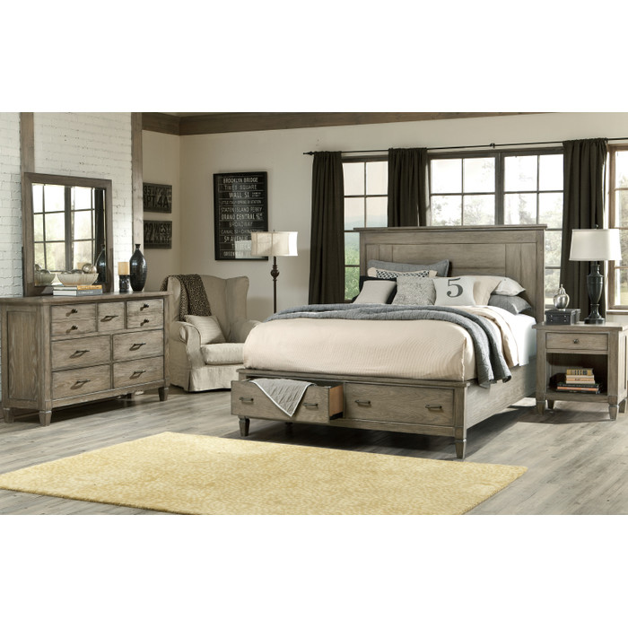 Bedroom Set with storage panel - bed and drawers