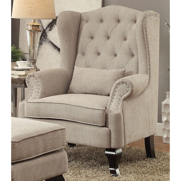 Irving Traditional Tufted Wingback Armchair