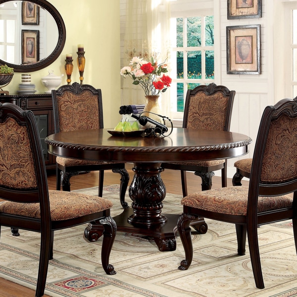 Oskarre Brown Cherry Round Dining Table