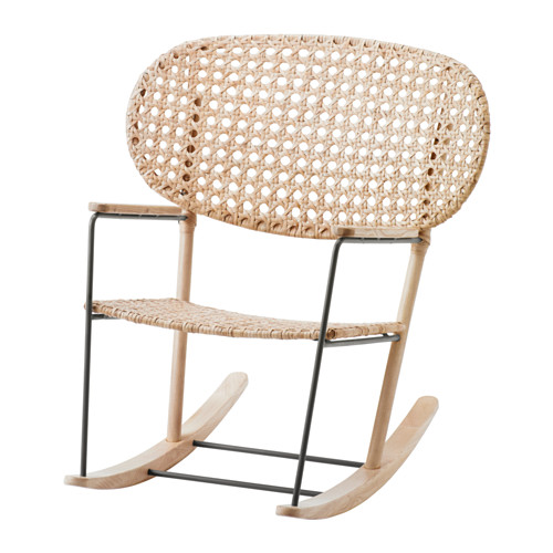 GRÃ–NADAL handwoven rattan thin rocking chair