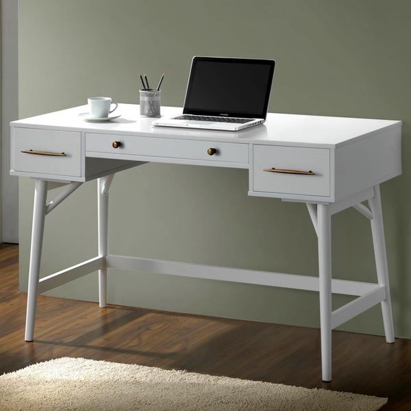 White Home Office Writing/ Computer Desk with Drawers