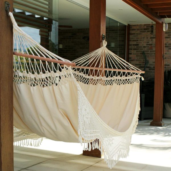Handcrafted Cotton 'Tropical Nature' Single Hammock (Brazil)