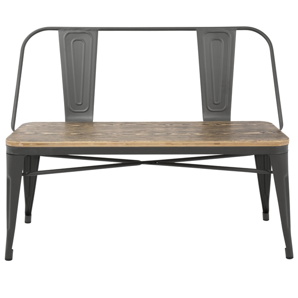 Oregon Industrial Metal and Wood Dining/ Entryway Bench
