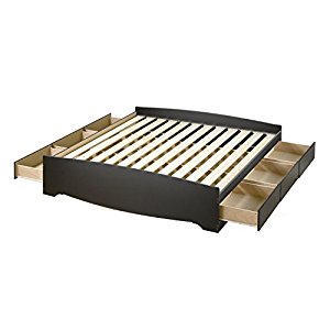 Black King Mateâ€™s Platform Storage Bed with 6 Drawers