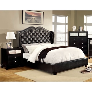 Roselie 3-piece Black Leatherette Bedroom Set