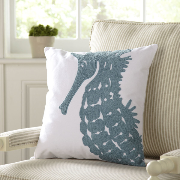 Seahorse printed pillow