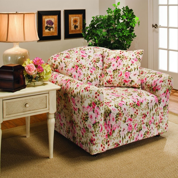 Jersey Stretch Floral Chair Slipcover