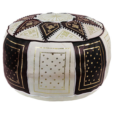 Mouassine Leather Pouf Ottoman by Bungalow Rose