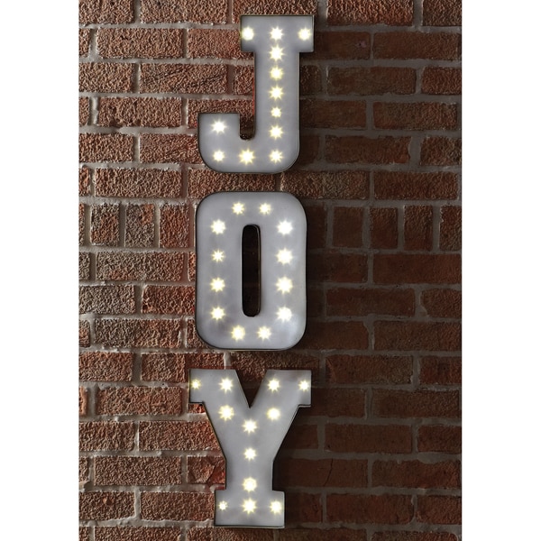 Apothecary & Company 13.5in. Metal LED Marquee JOY Sign