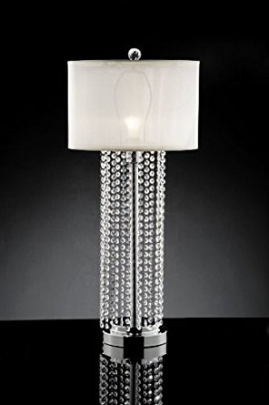 Delicate Rain Drop Crystal Table Lamp with Shade