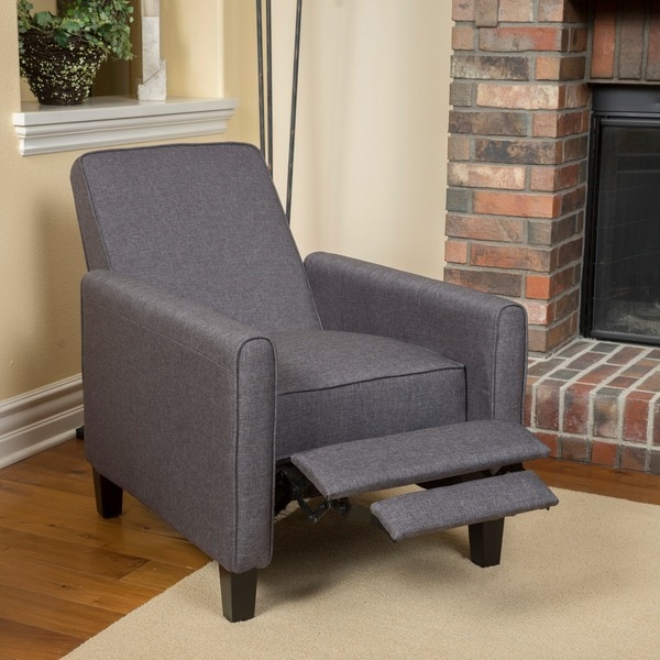 Darvis Smokey Grey Fabric Recliner Club Chair 