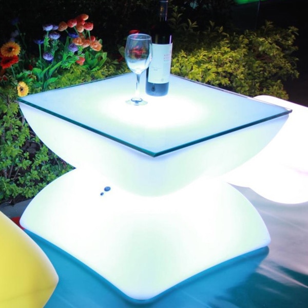 Contempo Lights LED Rechargeable Belem Table with Color-changing Remote Control