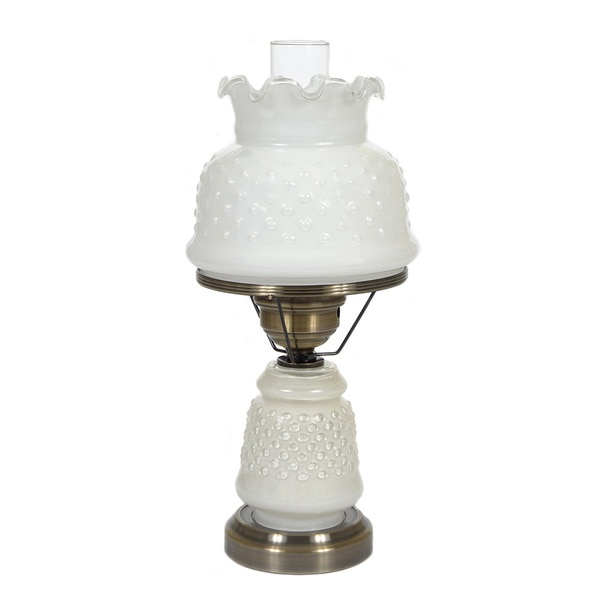 Antique Brass Opal White Table Lamp